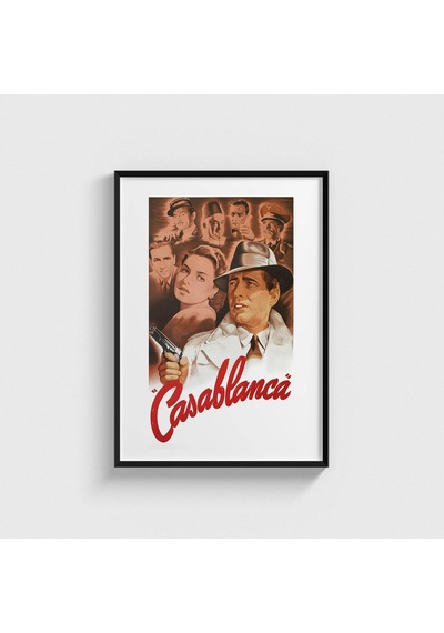 Casablanca 1943 Film Posteri Tablo Çerçeveli Poster Duvar Dekorasyonu Siyah Çerçeveli Tablo Siyah Çerçeveli Tablo Dn11d267sıyah