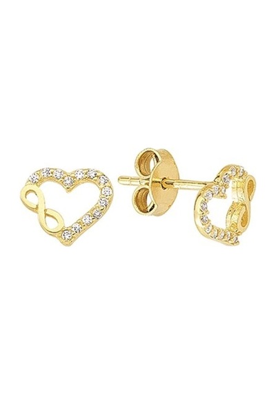 Goldkupe 14 Ayar Taşlı Kalpli Altın Küpe 1,03 Gr-73