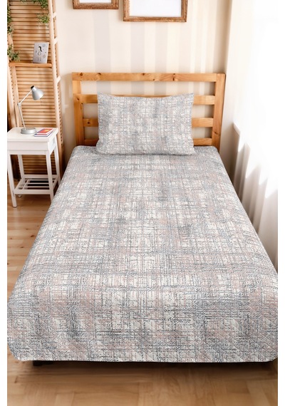 Gri Geometrik Bohem Genç Odası Tek Kişilik Pike Takımı-pudra Çizgili 160x220cm Kapitone Yatak Örtüsü Masalsı Mum Tadı