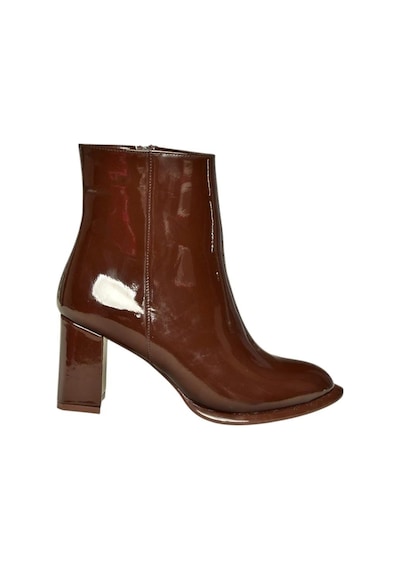 Fox Shoes V590166308 Kahverengi Rugan Kalın Topuklu Klasik Kadın Bot Kahverengi-rugan