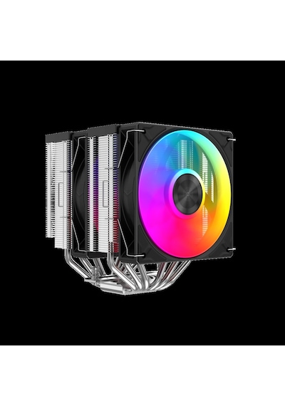 Sama A60l Black 2x120mm Argb Fan Kule Tipi Hava Soğutma 6 Adet Gelişmiş Nikel Kaplı Bakır Isı Borusu