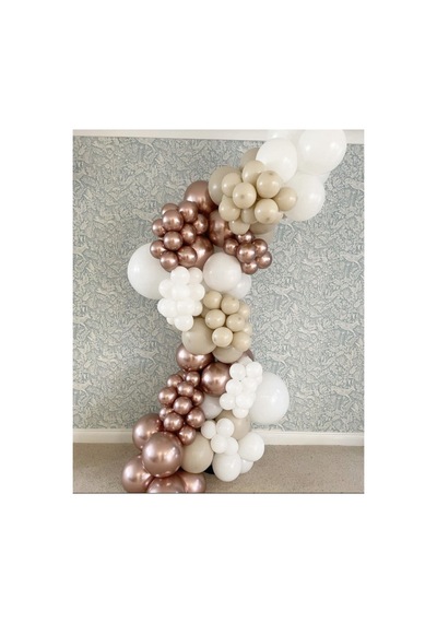 Krom Rose Gold Deniz Kumu Ve Beyaz Balon Zinciri 100 Adet A