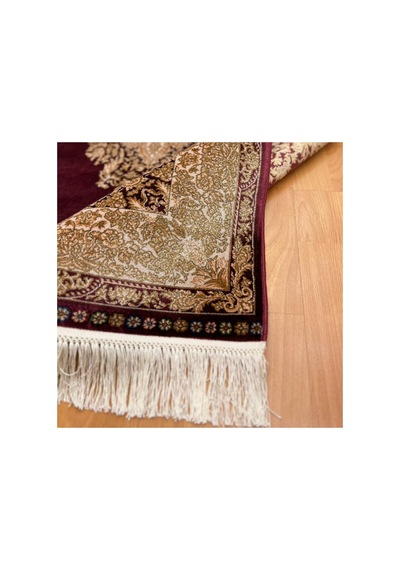 Elmas Motifli 120 X 180 Cm İpek Halı Bordo