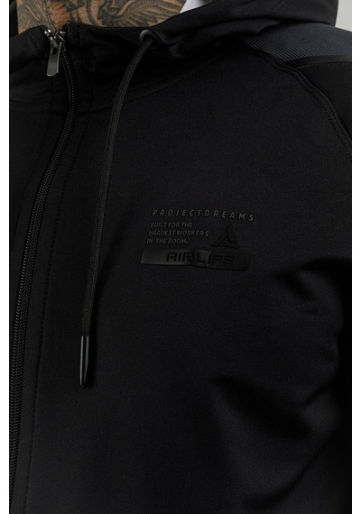 Airlife Stronger High Rsi 5 7 Tam Boy Fermuarlı Erkek Kapüşonlu Sweatshirt Siyah