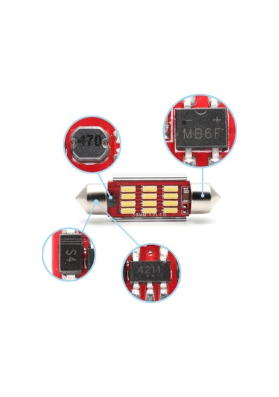 Sofit Led Canbus C5w 10 Led Tavan Plaka Ampül 31mm 2 Adet