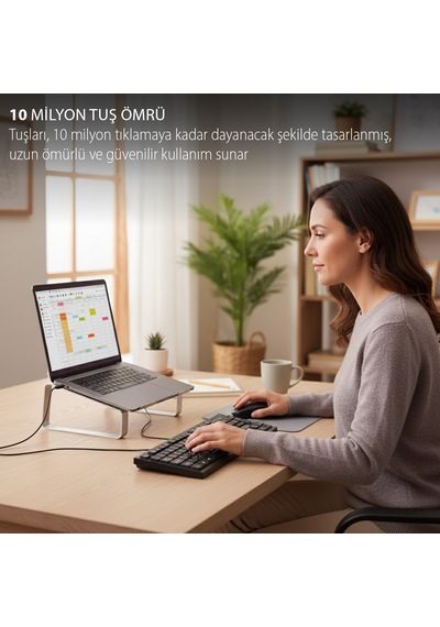 Imk-376t Kablolu Türkçe Q Klavye Mouse Seti 105 Tuş Ergonomik Tasarım Usb 2.0 10 Milyon Tuş Ömrü