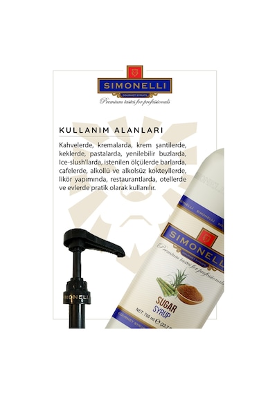 Simoenlli Kahve Şurubu Şeker Aromalı 700 ML + Pompa Simonelli
