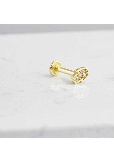 Glorria Altın Fatmanın Eli Tragus Piercing Sarı