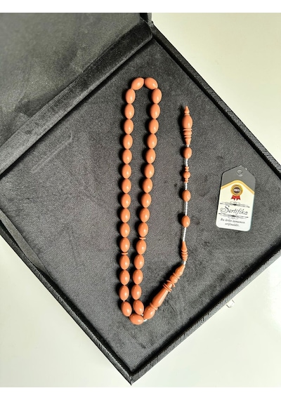Koryan Mermer Tesbih Halkalı İmame Yusuf Erden Usta İşçilikli Erkek Sertifikalı Özel İsim Kahverengi Ks1756