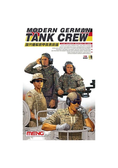 1/35 Modern Alman Tank Mürettebatları 4 Adet Figür Maketi, Meng Hs006
