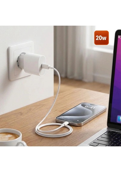 Durukar 20w Hızlı Şarj Adaptörü Usb-c To Lightning Kablolu Pd Destekli Süper Hızlı Şarj Cihazı