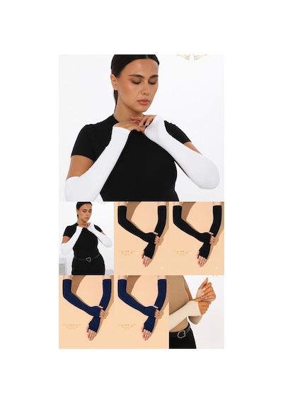 Aldaıyr 7 Pratik Tesettür Parmaklı Kolluk Çok Renkli27
