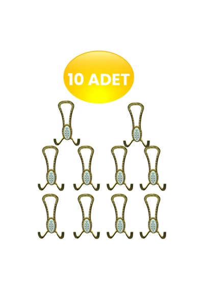 Seçil Gold Altın Metal Portmanto Vestiyer Duvar Dolap Mobilya Kapı Askısı Askılığı Askılık 10 Adet Altın Altın