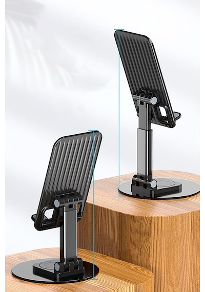 Katlanabilir Telefon Tablet Tutucu Stand Portatif Sarsılmaz Stand Tel Tablet Standı Siyah