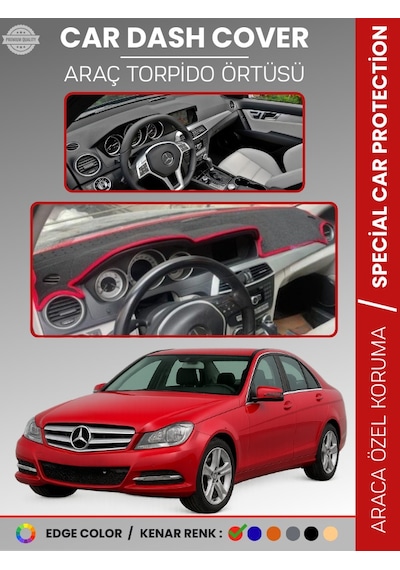 Mercedes C Class W204 2007-2014 Torpido Örtüsü Premium Kalite Özel Kesim Uv Koruma - 975 Stiloto