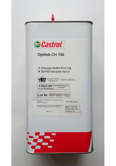 Castrol Optileb Ch 150 Gıda Onaylı Zincir Yağı 5 L