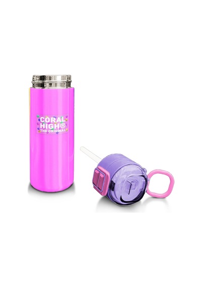 Coral High Kids Çok Renkli Desenli Pipetli Ve Direkt İçim Çelik Termos 500 Ml 31876 Pastel Pembe