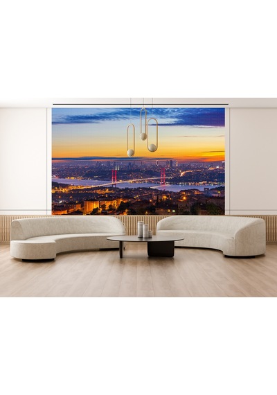 Gün Batımında İstanbul Boğazı Poster Duvar Kağıdı Renkli
