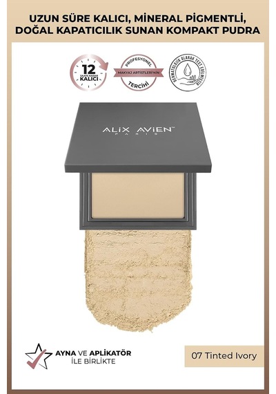 Kompakt Pudra - 12 Saate Kadar Kalıcılık - Nötr Cilt Alt Tonu - Compact Powder 07 Tinted Ivory Diğer