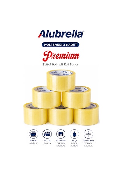 Premium Koli Bandı 6 Adet, 45 Mm X 100 Mt 1