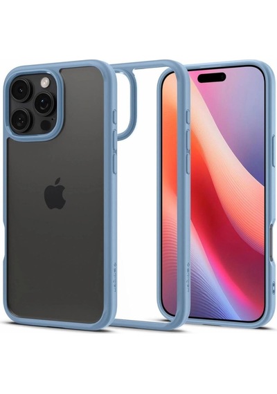 Spigen İphone 16 Pro Max İle Uyumlu Kılıf Crystal Hybrid Sierra Blue Mavi