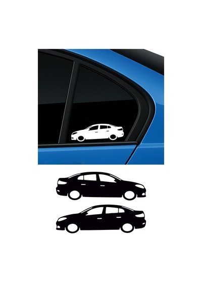 2 Adet Renault Flueance Basık Oto Sticker - Kelebek Cam Sticker 15x5 Cm