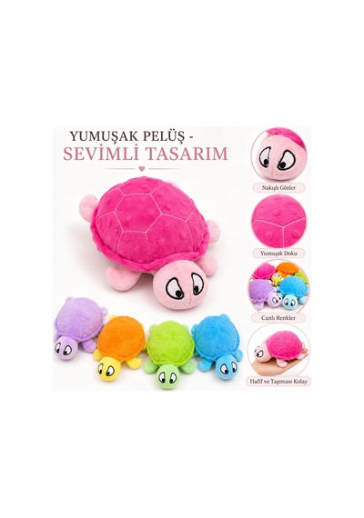 Peluş Köpek Oyuncağı Deniz Kaplumbağası - Hışırtılı Çıtırtılı Sesli Yumuşak Evcil Hayvan Oyuncağı - Kedi Yavru Köpek Küçük Irklar İçin İnteraktif Oyun Arkadaşı Stoğa Göre Renk Gönderilir