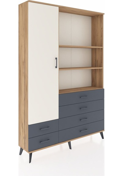 Arges Dolap 7 Raflı 6 Çekmeceli Tek Kapaklı 132x30x195 Çam-aytaşı/antrasit Aytası/antrasıt Arges Dolap 7 Raflı 6 Çekmeceli Tek Kapaklı 132x30x195 Çam-aytaşı/antrasit Aytası/antrasıt