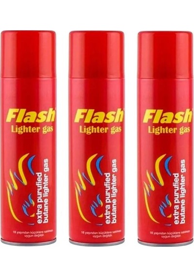 3 Adet Flash Çakmak Gazı 270 ML