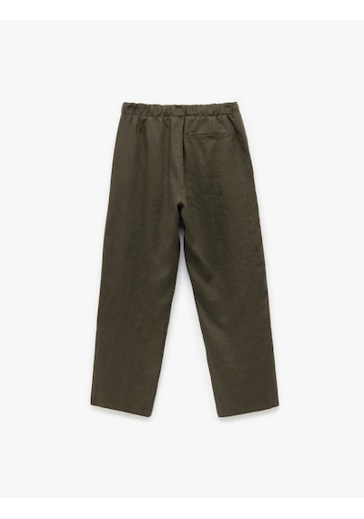 Koton Beli Lastikli Cep Detaylı Regular Fit Keten Yazlık Pantolon Antrasit 5sam40161hw Antrasit