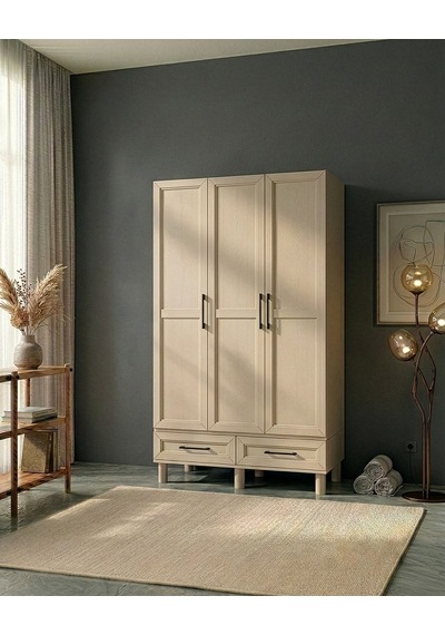 Porto Mdf Aynasız 3 Kapıklı Dolap Bej Porto Mdf Aynasız 3 Kapıklı Dolap Bej