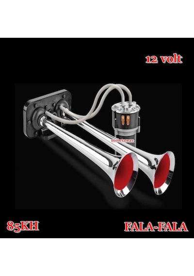 Seger 12Volt Fala-Fala Kompresörlü Korna 85Kh Krom Boru