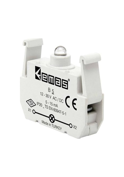 Emas B5 ,beyaz-24vac/dc Buton Lamba