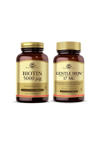 Solgar Biotin 5000 Mcg 50 Kapsül Gentle Iron 17 Mg 90 Kapsül