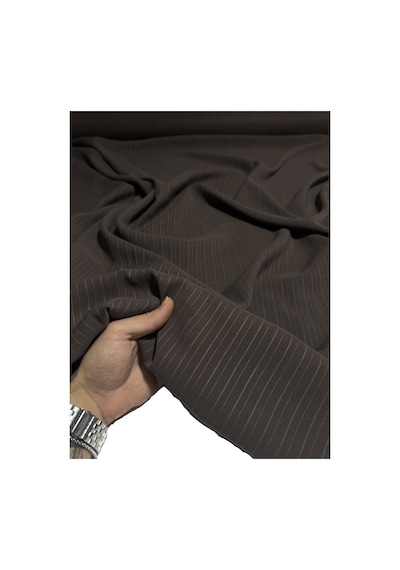 Premium Tencel Cupro Çizgili Kumaş En 140 Cm Yumuşak Ve Dökümlü Kahverengi