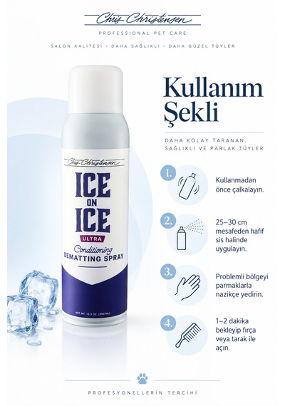 Chris Christensen Systems Ice On Ice Ultra Kedi Ve Köpek Kıtık Açıcı Sprey 236 Ml