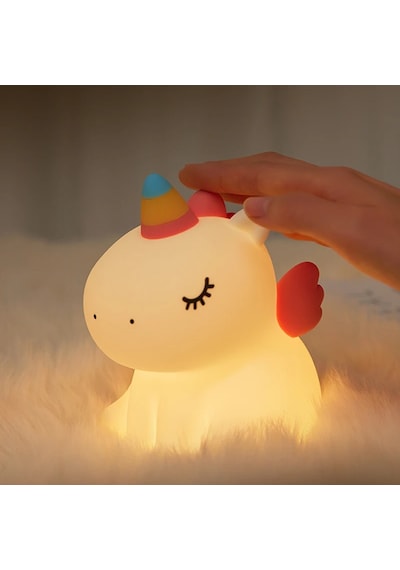 28 Tipi Gece Lambası Sevimli Tasarım Led Işık Pili Powered Masaüstü Dekor Unicorn1 C