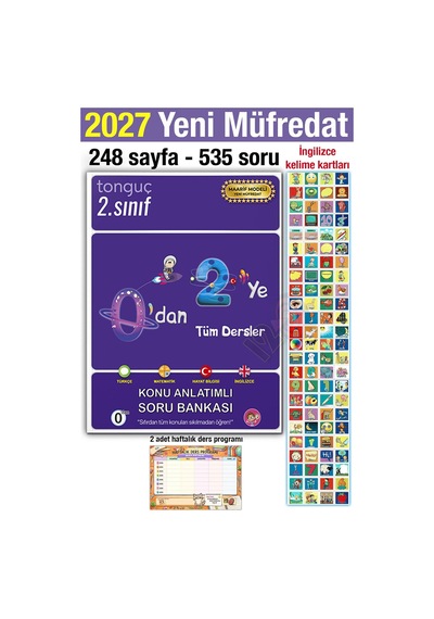2. Sınıf 2027 0'dan 2'ye Konu Anlatımlı Soru Bankası Türkçe Matematik Hayat Bilgisi İngilizce