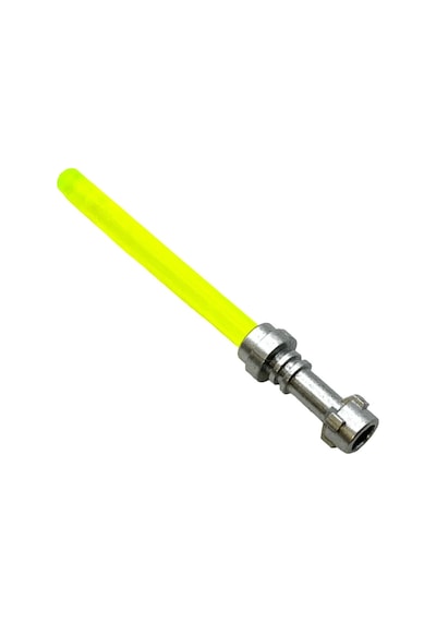 Star Wars Minifigür Aksesuarı, Işın Kılıcı, Lightsaber, Şeffaf Sarı Renkte Ve Metalik Gümüş Kabzalı