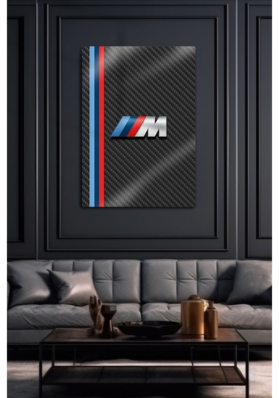 Metal 3d Baskı - M Performance, Carbon Temalı, Bmw Dekoratif Tablo