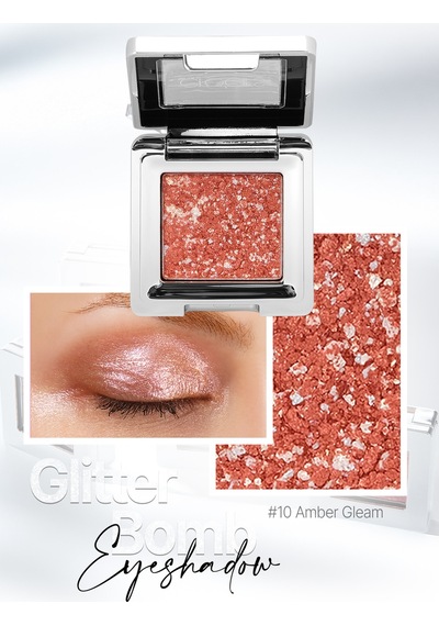 Cre'ars Mücevher Parlaklığında Yoğun Işıltılı Tekli Far Crears Glitter Bomb Eyeshadow 10 Amber Gleam
