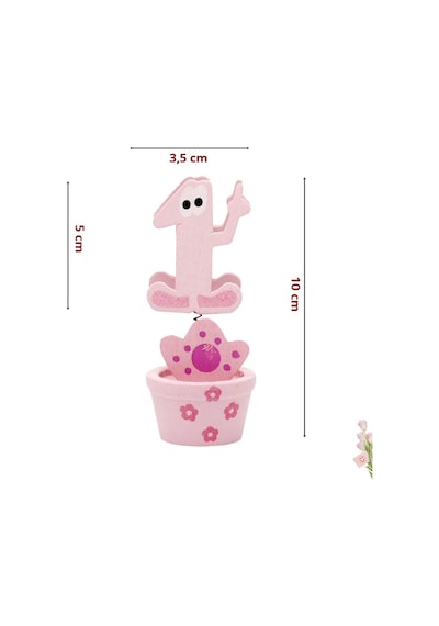 1 Yaş Figürlü Süslü Notluk - Pembe Keseli