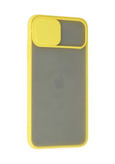 Apple iPhone Uyumlu 11 Pro Kılıf Palm Buzlu Kamera Sürgülü Silikon - Sarı İtdark28404