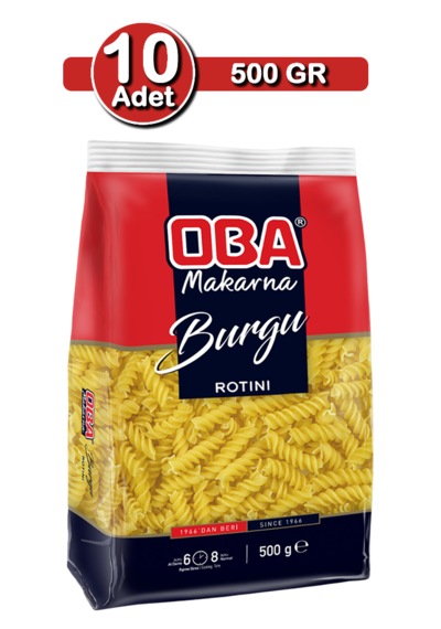Oba Burgu Makarna 500 G X 10 Adet Aile Ve Ev Tipi Paket