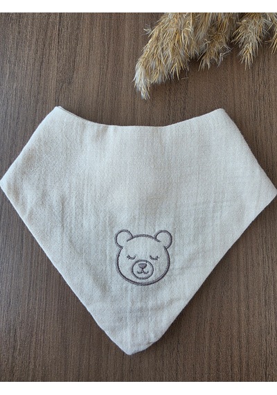 Sleepy Panda, Teddy & Puppy 3 Lü Nakışlı Müslin Bandana Önlük Seti Çok Renkli
