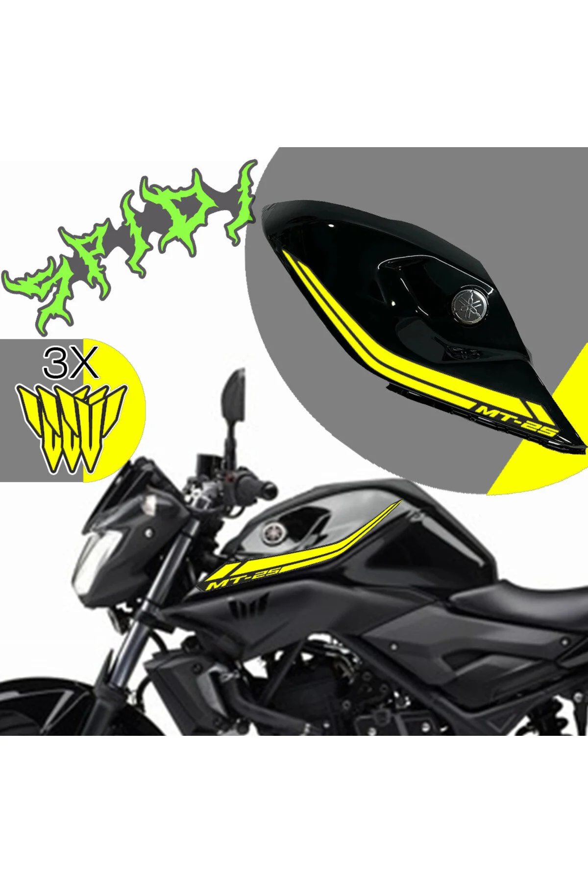 Mt-25 Neon Sarı Depo Şerit Sağ Sol 2015-2018