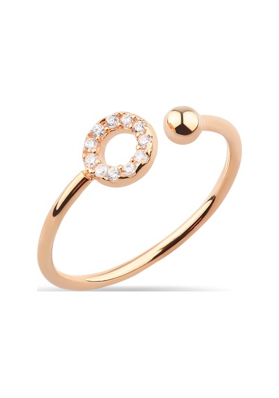 Kuyumcudukkani Taşlı Yuvarlak Free Size Yüzük-10331-r-w Rose Gold