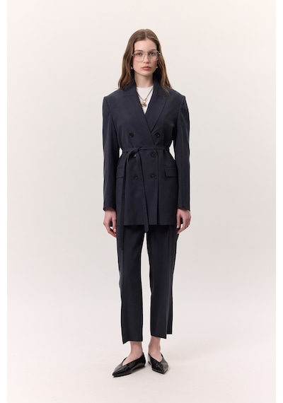 Manuka Tencel Pileli Pantolon İndigo Indigo