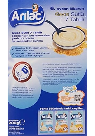 Arılac Instant Ek Gıda 7 Tahıllı Gece 200 G