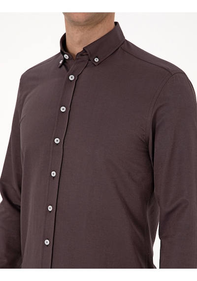 Pierre Cardin Erkek Koyu Kahverengi Gömlek Desenli 50311487-vr084 Koyu Kahverengi
